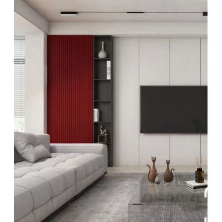 Ejoy Satin Red Slat Wood Panels for Walls - Sleek, 4PK WC7G_035